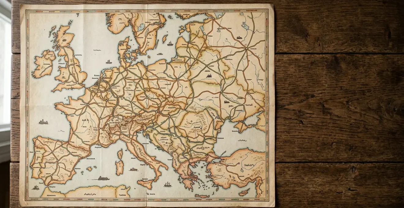 Mappa dell'Europa con itinerari circolari colleganti capitali europee e treni ad alta velocita