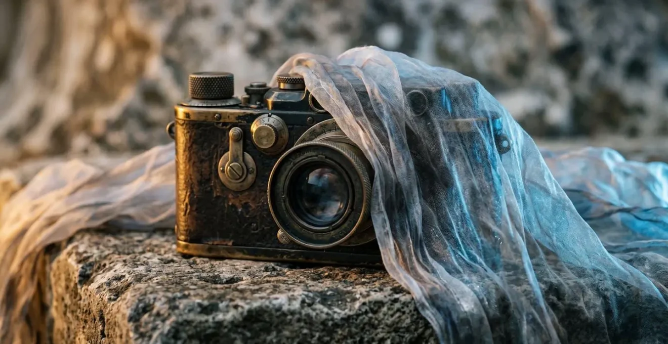 Metafora visiva del turismo superficiale: oggetto simbolico che rappresenta la disconnessione tra esperienza autentica e performance digitale